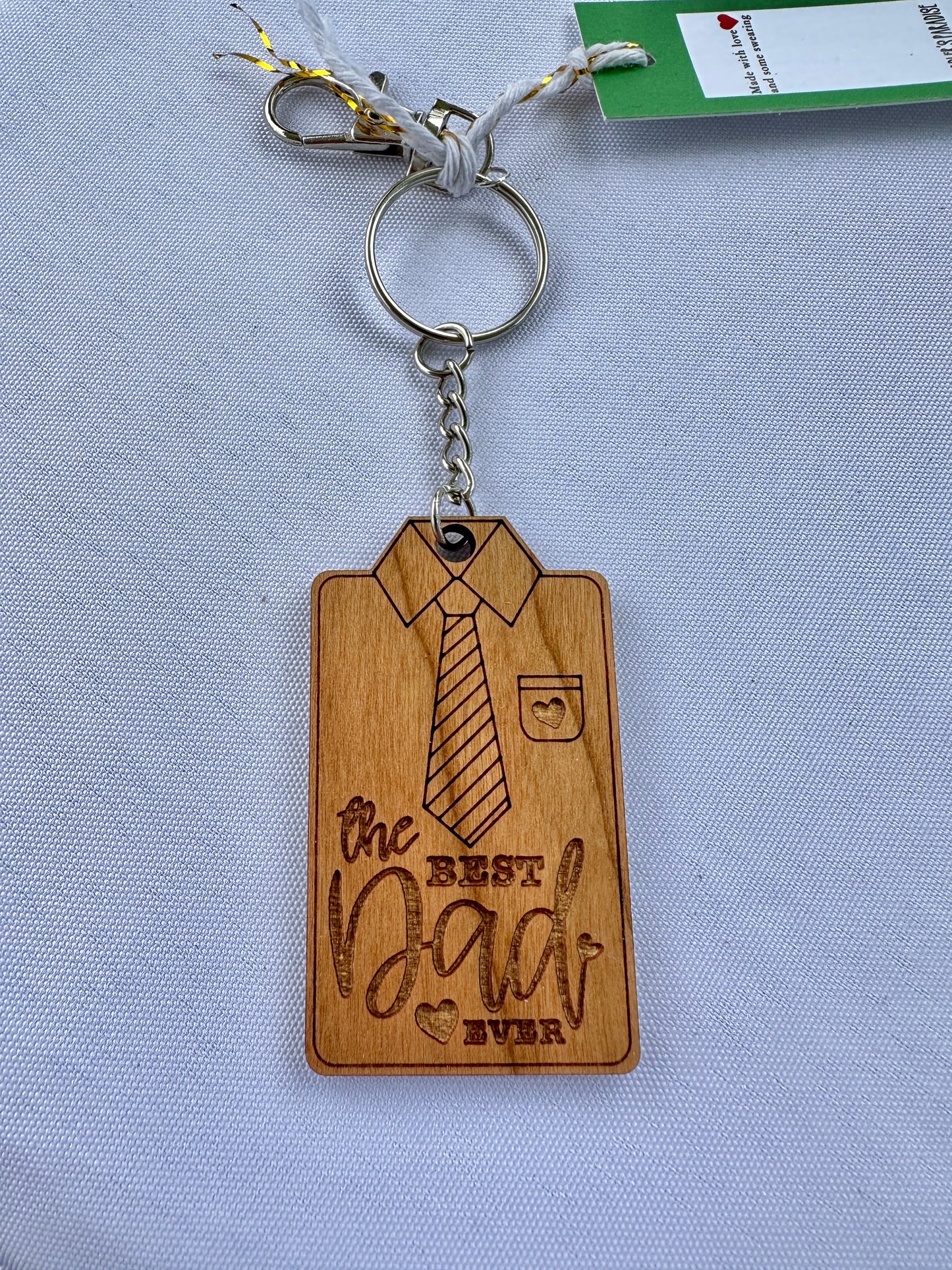 Best Dad Wooden Keychain