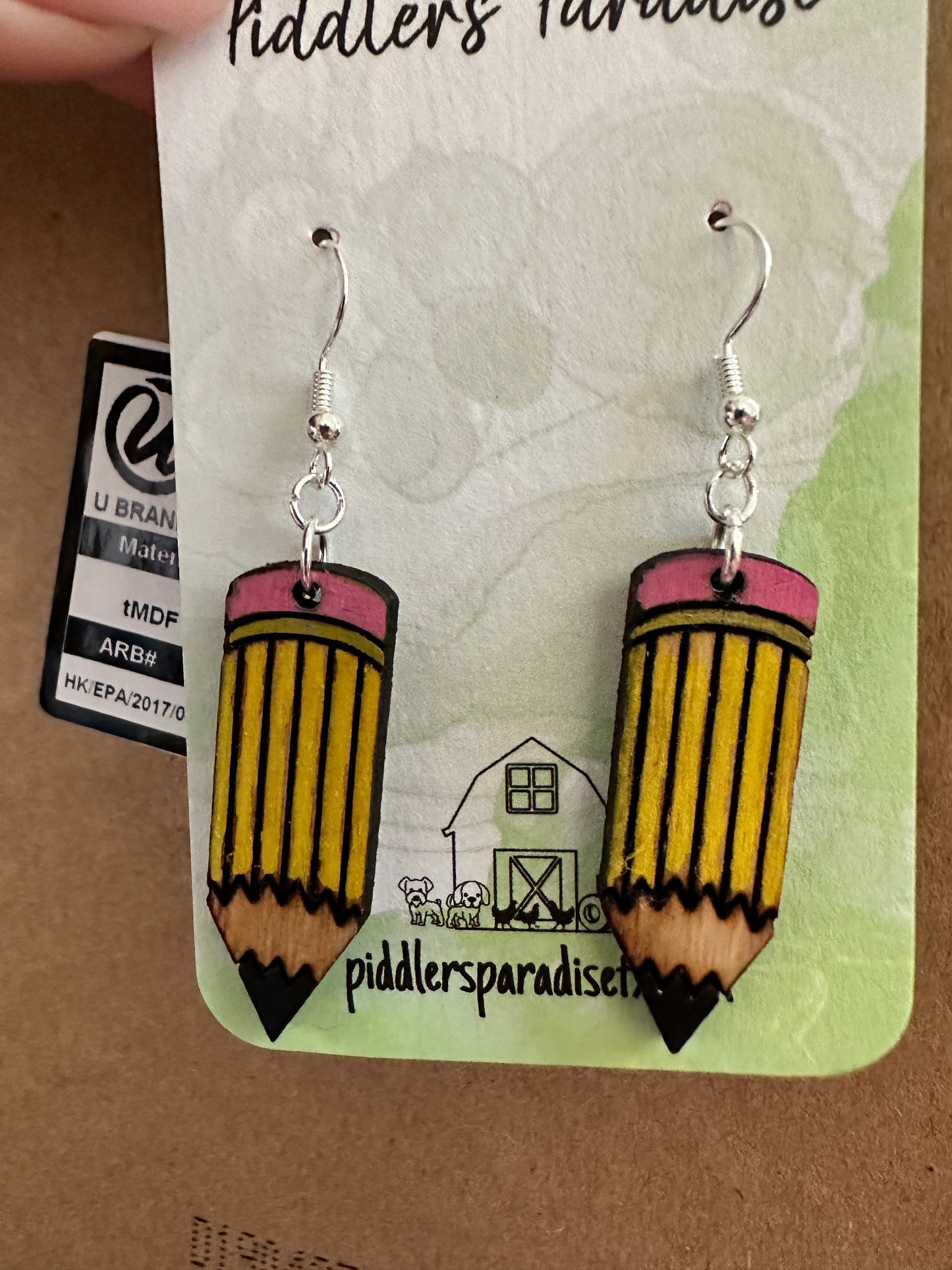 Wood Pencil Earring