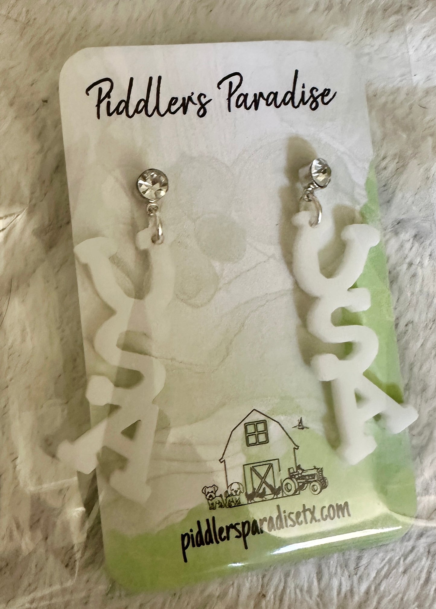 USA on Rhinestone Stud Earring