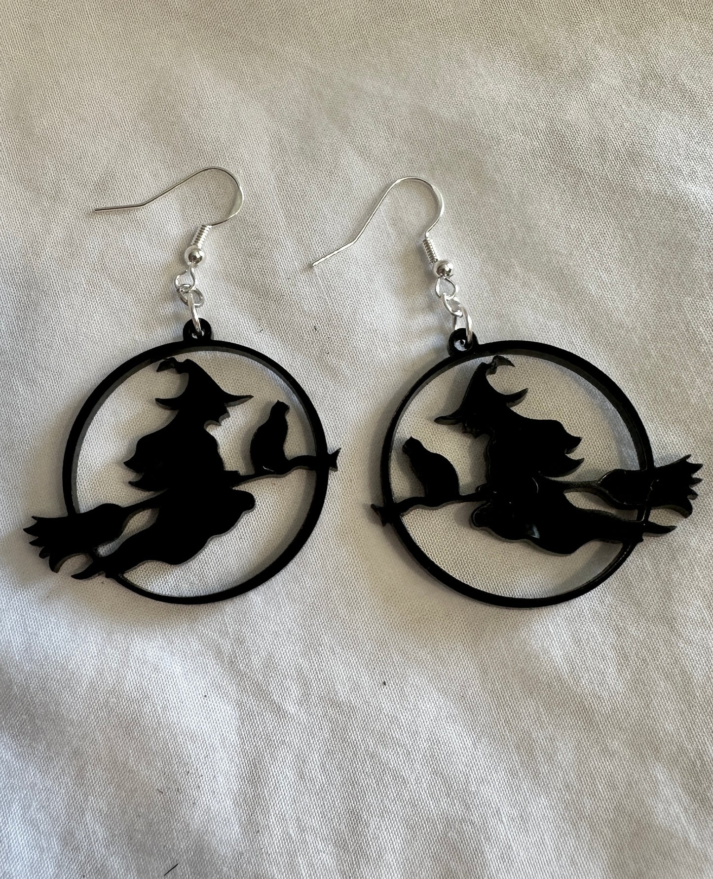 Flying Witch Circle Earring