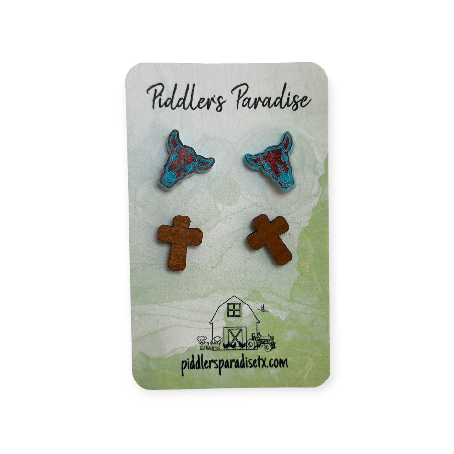 Cross and Cow Stud Set