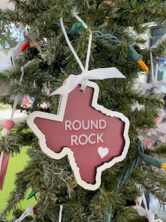 Round Rock Texas Shape Ornament