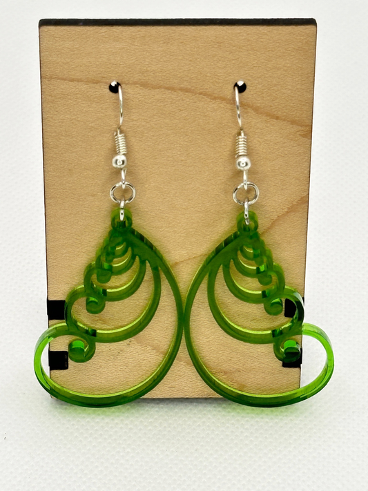 Green Swirl Earrings