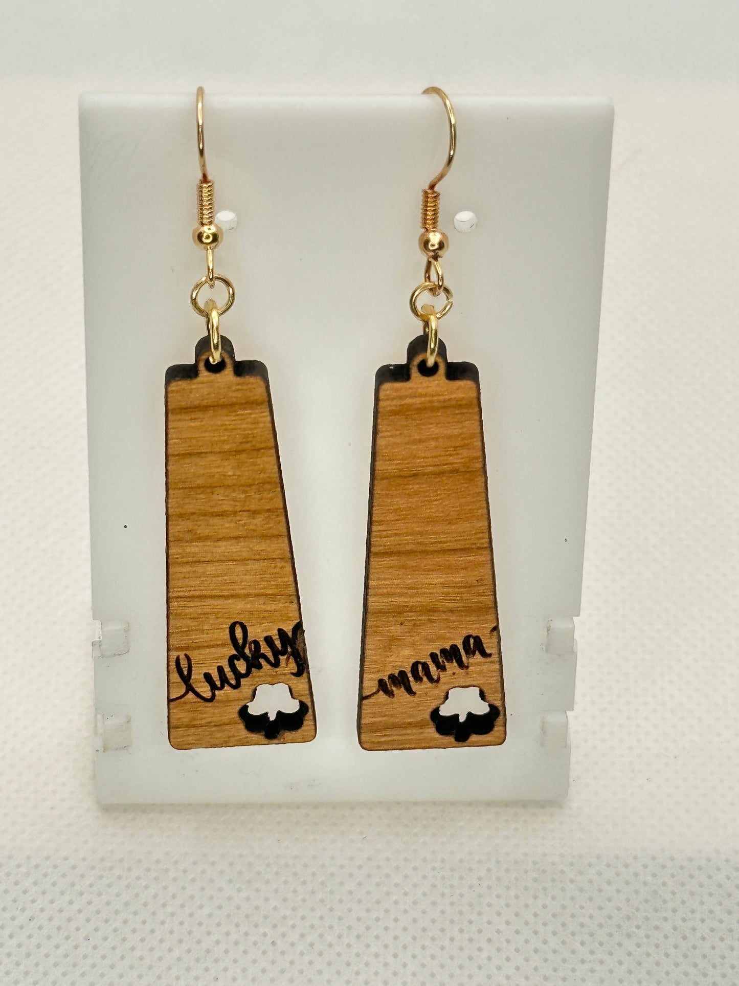 Lucky Mama Wooden Earrings