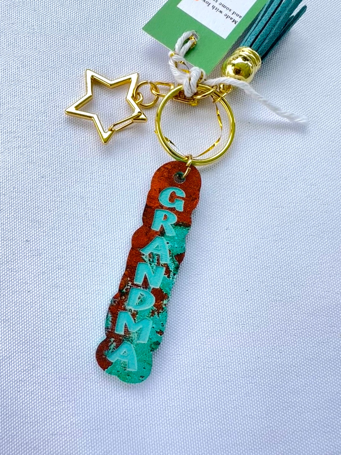 Grandma Keychain Copper & Turquoise