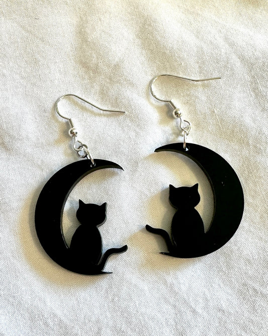 Cats on the Moon Earring